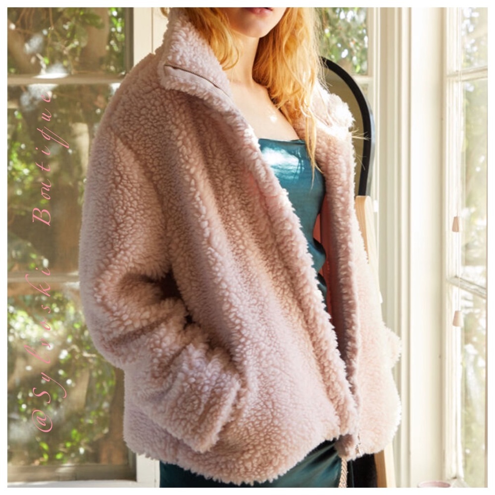 🔥PACSUN. Pink Sherpa Jacket NWT - Picture 3 of 6